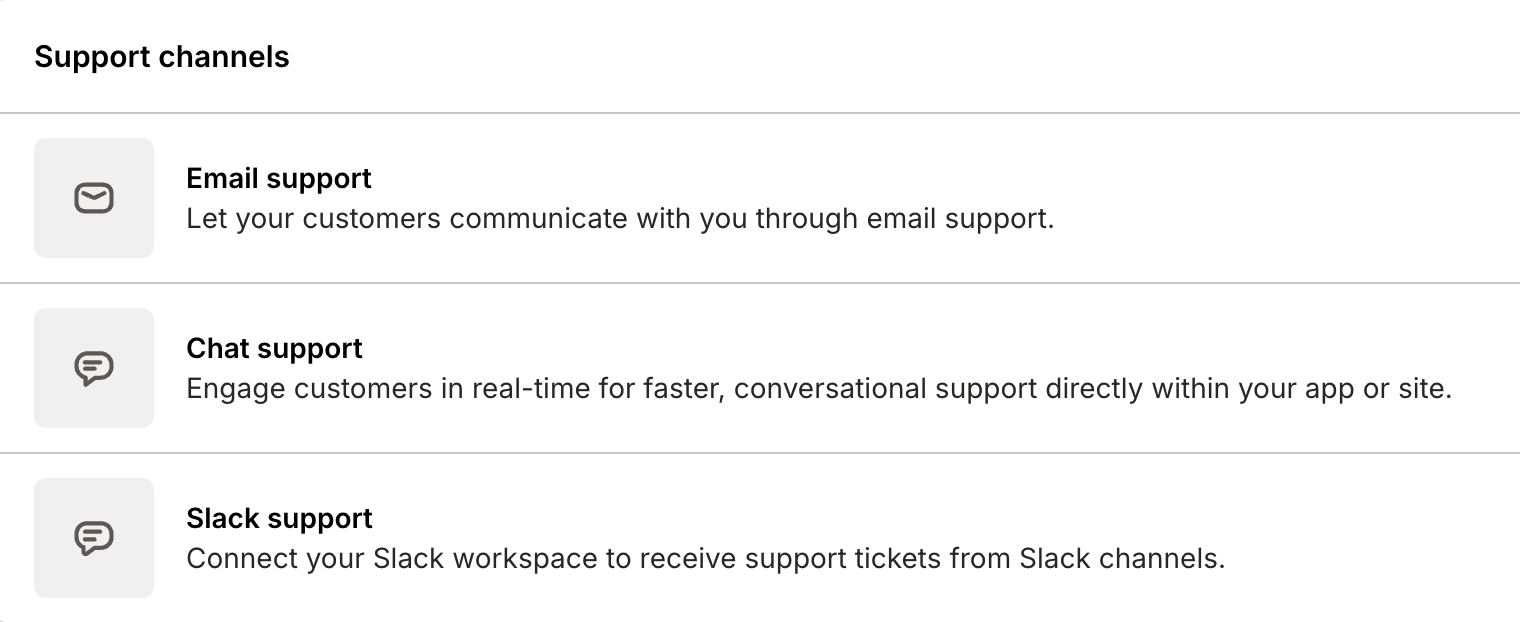 Never miss a customer request. Tickets from email, chat, or Slack land in one inbox. Filter, search, and see each customer's support history.